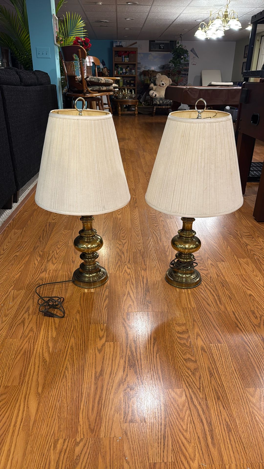 Set Of Two Brass Lamps