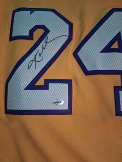 Signed #24 Lakers Yellow Basketball Jersey