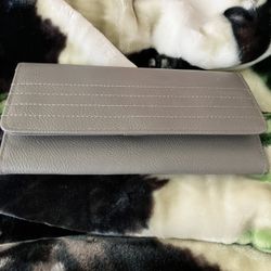 Long Wallet. Gray And Brown. Thin Wallets.