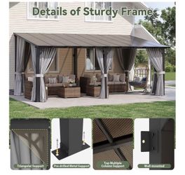 New In Boxes! 10x20 Wall Mounted Gazebo With Curtain