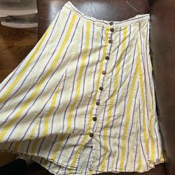 Yellow And White Skirt 