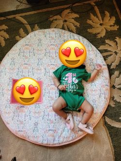 3-6 months baby outfit for 1st father’s day in green color