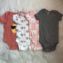 Kidgets & Wonder Nation 3-6M & Carter’s 6M baby girl onesies/bodysuits
