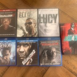 DVD Movies Equalizer 1,2,3, Lucy, Venom, John Wick 4 