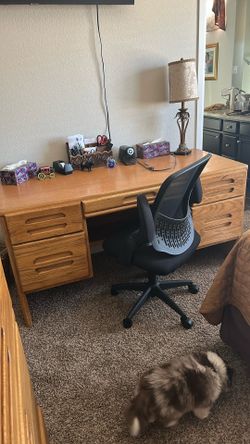 Oak Desk With Chair