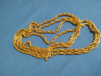 Monet Stamped Oval Gold Plated Necklace 