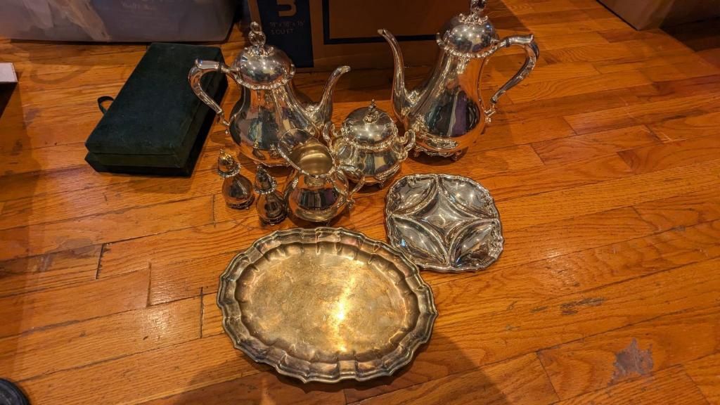 Silver Plated Coffee & Tea Set, Serving Platters & Serving Utensils