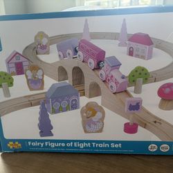 Girls Wooden Train Track With Fairy Set