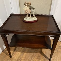 Antique Rectangular Wooden Side Table. 24 X 15  Table  Only 