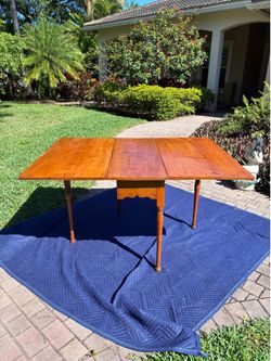 Antique 19th century farmhouse drop leaf table - solid cherry wood