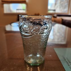 Vintage Coca Cola 4" Glasses Bell-Shaped, Green, Pebbled or Hammered 