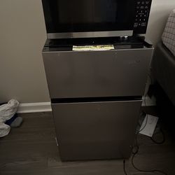 Mini fridge and MICROWAVE