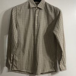 Banana Republic classic fit men’s buttons down shirt collar, brown  plaid.M