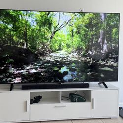 White TV cart Only Used For A Show Room 