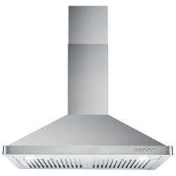 New Open Box 30" Stainless Steel Wall Mount Range Hood with Push Button Controls - WAREHOUSE SALE