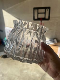 Diamond-Cut Pattern Glass Vases -4 qty