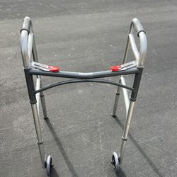 Drive Medical Deluxe Two Button Folding Walker with 5" Wheels