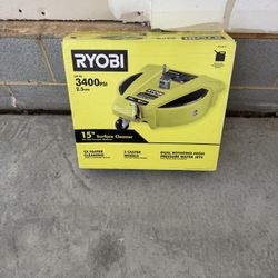 Ryobi 15 in. 3400 PSI Gas Pressure Washer Surface Cleaner with Caster Wheels