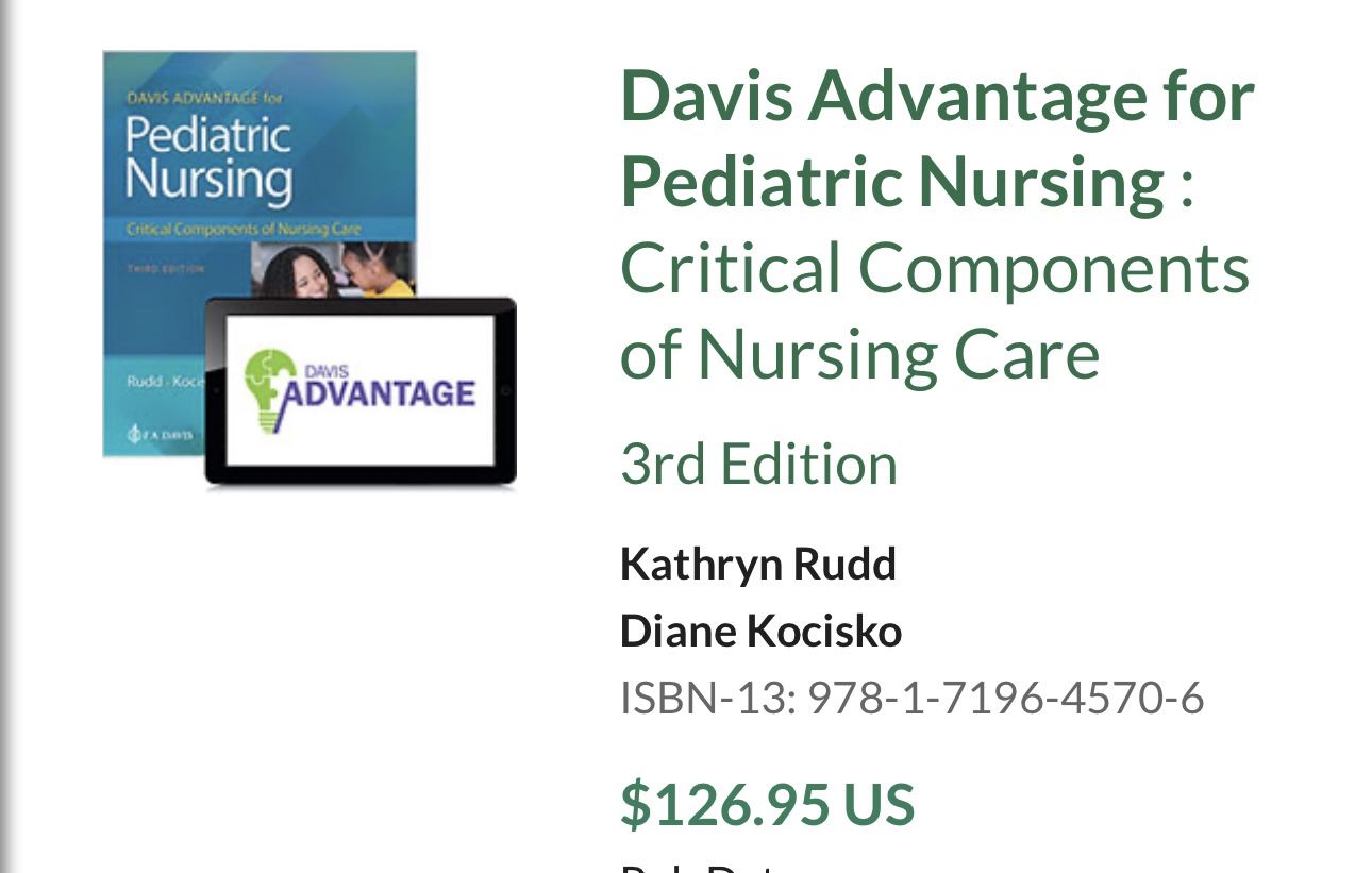 FA Davis Pediatric Nursing Book