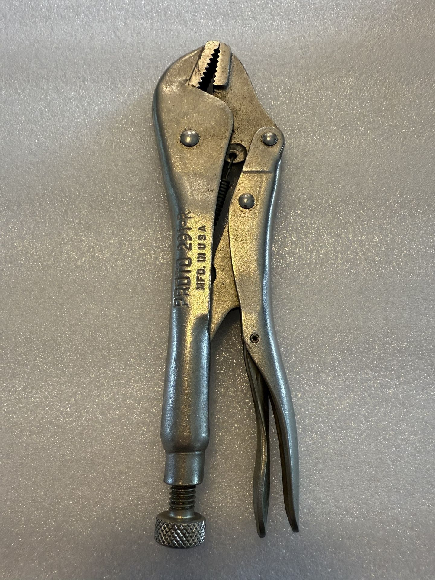 Vintage PROTO Tools USA 291-R Adjustable Locking Grip Pliers Straight Jaw