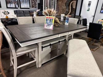 Stunning wood dining table set! $1499 🤍🔥