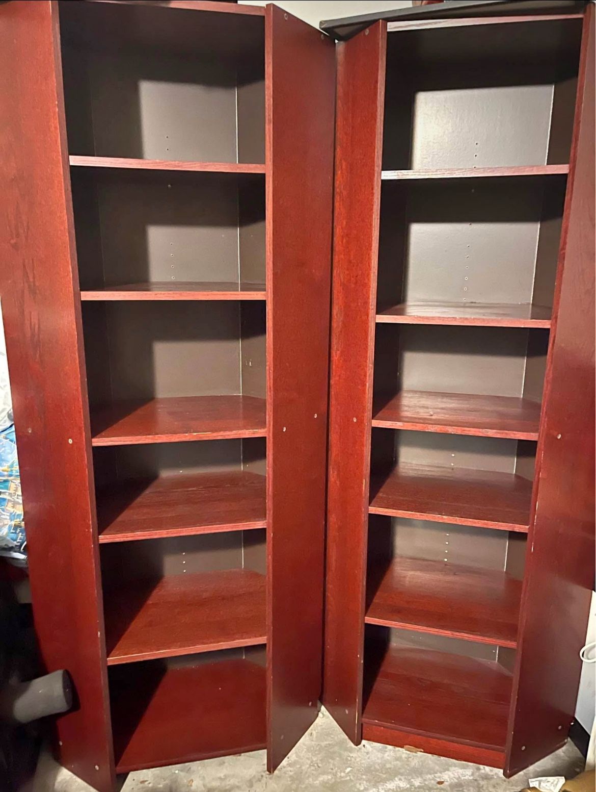 Vintage IKEA Rosewood Corner Bookshelves