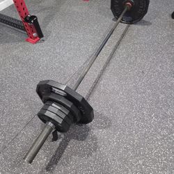 Weight Set  Iron Grip  w/  Ethos Barbell  245Lbs. READ DESCRIPTION BELOW. 