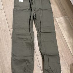 Men's Olive Jogger Pants Activewear, Elastic Waist & Cuffs, Tapered Leg