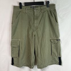 Vintage 90s Y2K Levi’s Silvertab Cargo Shorts Mens XXL Green Distressed Fading