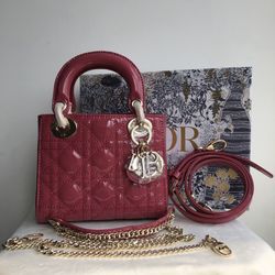 Authentic Dior Lady Dior women Bag Handbag Shoulder Crossbody Evening Bag
