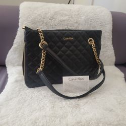 Calvin Klein Leather Purse  Black 