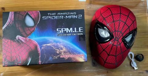 Spiderman Mask Electric Movable Eyes with LED light changing colors