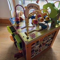 B. toys Wooden Activity Cube For Kids Zany Zoo