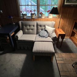 Small Love Seat And Ottoman