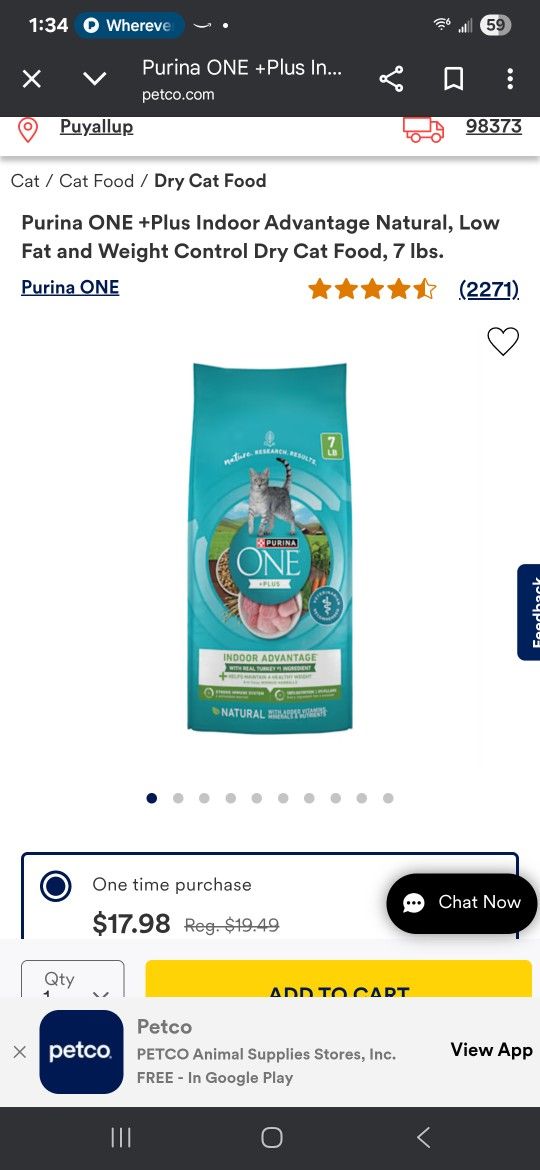 Purina One Plus Indoor Advantage 7lb 4pack