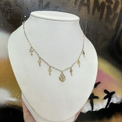 14k HEART AND KEY CHARM 