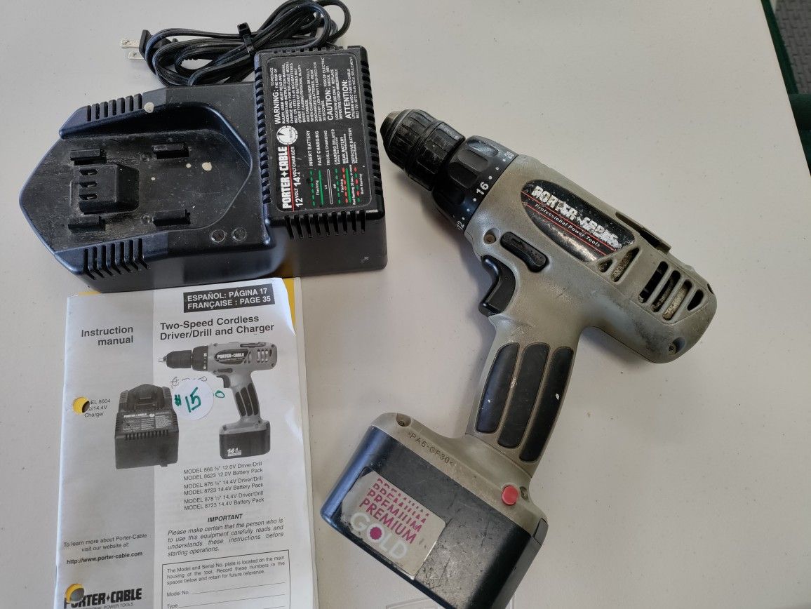 Porter Cable Drill With Charger And Instruction Manual