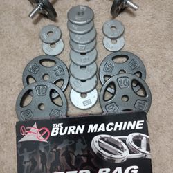 85lbs Dumbbells Set And Burn Machine 