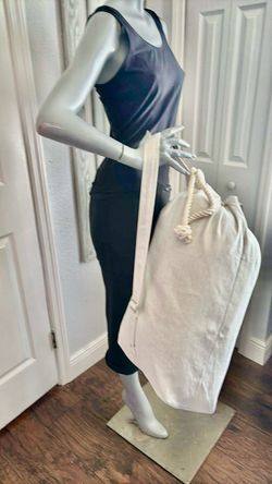 Large Canvas Tote Bag with Rope Drawstring