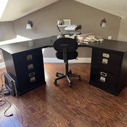 Pottery Barn Corner Desk Black 