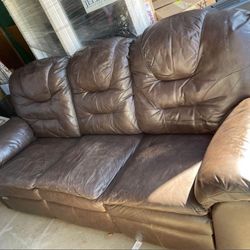 Faux Leather Couch 