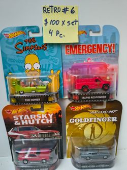 Hot Wheels Retro Entertainment 4-Piece Car Set
