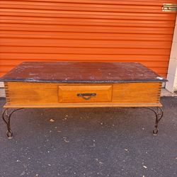 Rustic Wood Coffee Table with Drawer - good condition - $75 OBO