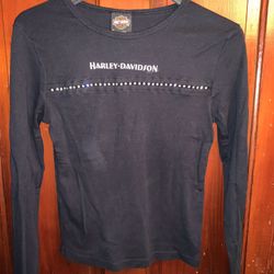 Harley Davidson Bling/Rhinestones Black Shirt