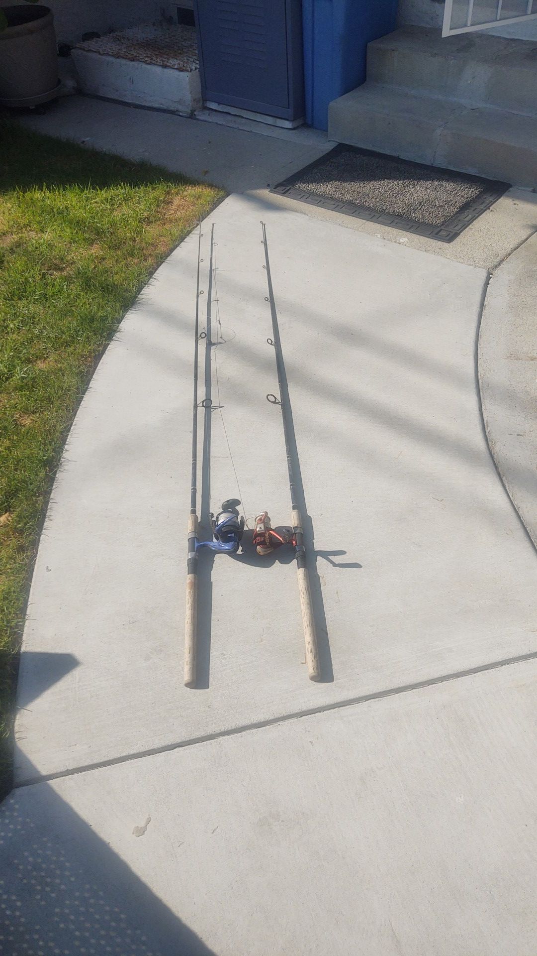 Set of 2 6'6" Daiwa Samurai X Spinning Fishing Rod and Reel Combo