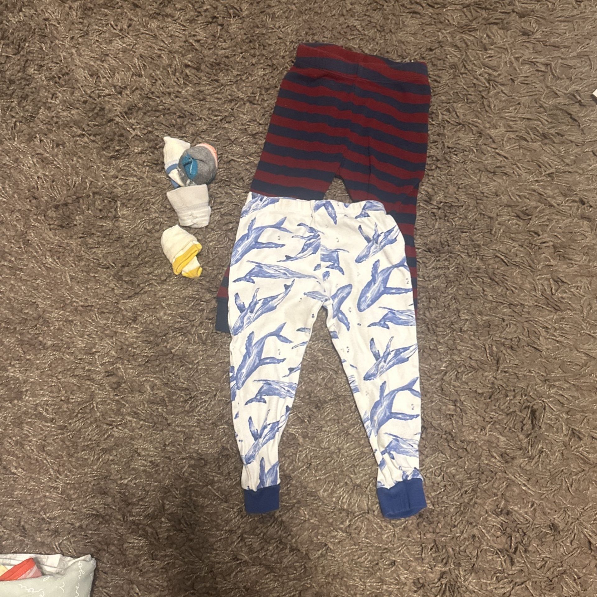 2t Baby Boy Pajama Pants W 4 Socks