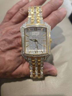 Wittnauer Krystal 12B017 Men's Gold-Tone Swarovski Crystal Swiss Watch