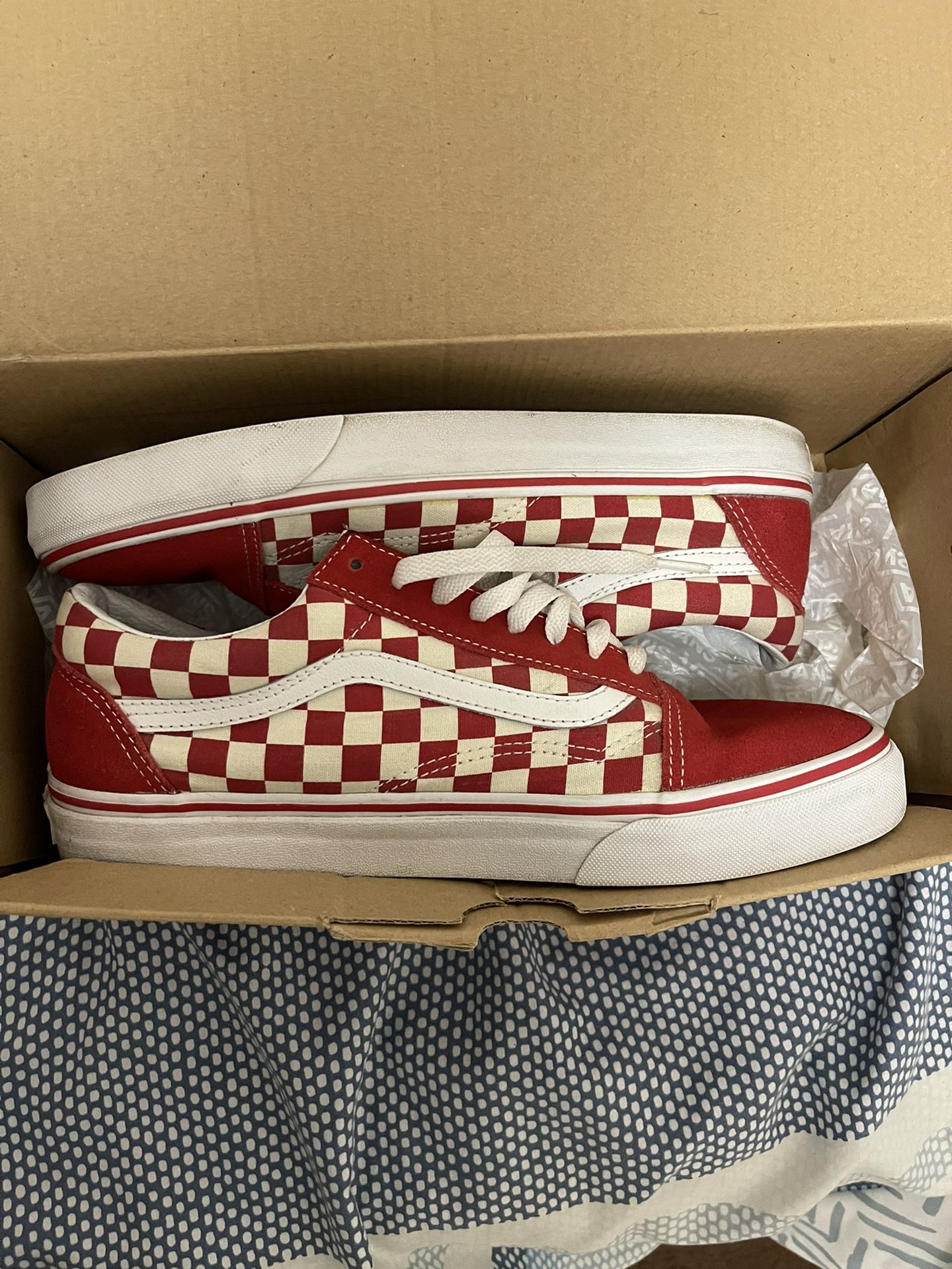 Vans Checkerboard Red Mens 9.5