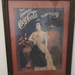Antique Coke Add Framed Original 