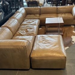 Moe’s Collection Lux Leather 7-Piece Sectional